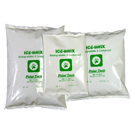 Ice-Brix 6 x 6 x 1'' - 12 oz. Ice-Brix Biodegradable Packs, 48PK IBB12